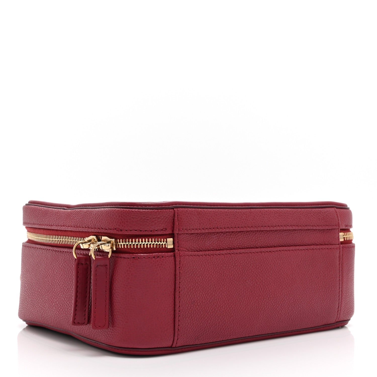 Chanel Caviar Quilted Large CC Filigree Vanity Case Burgundy 4 of 10
