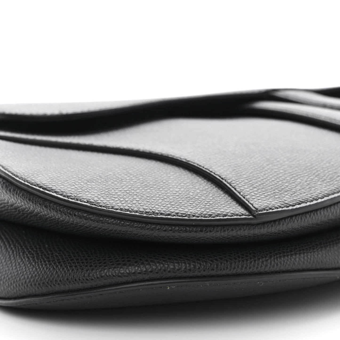 Grained Calfskin Saddle Bag Black