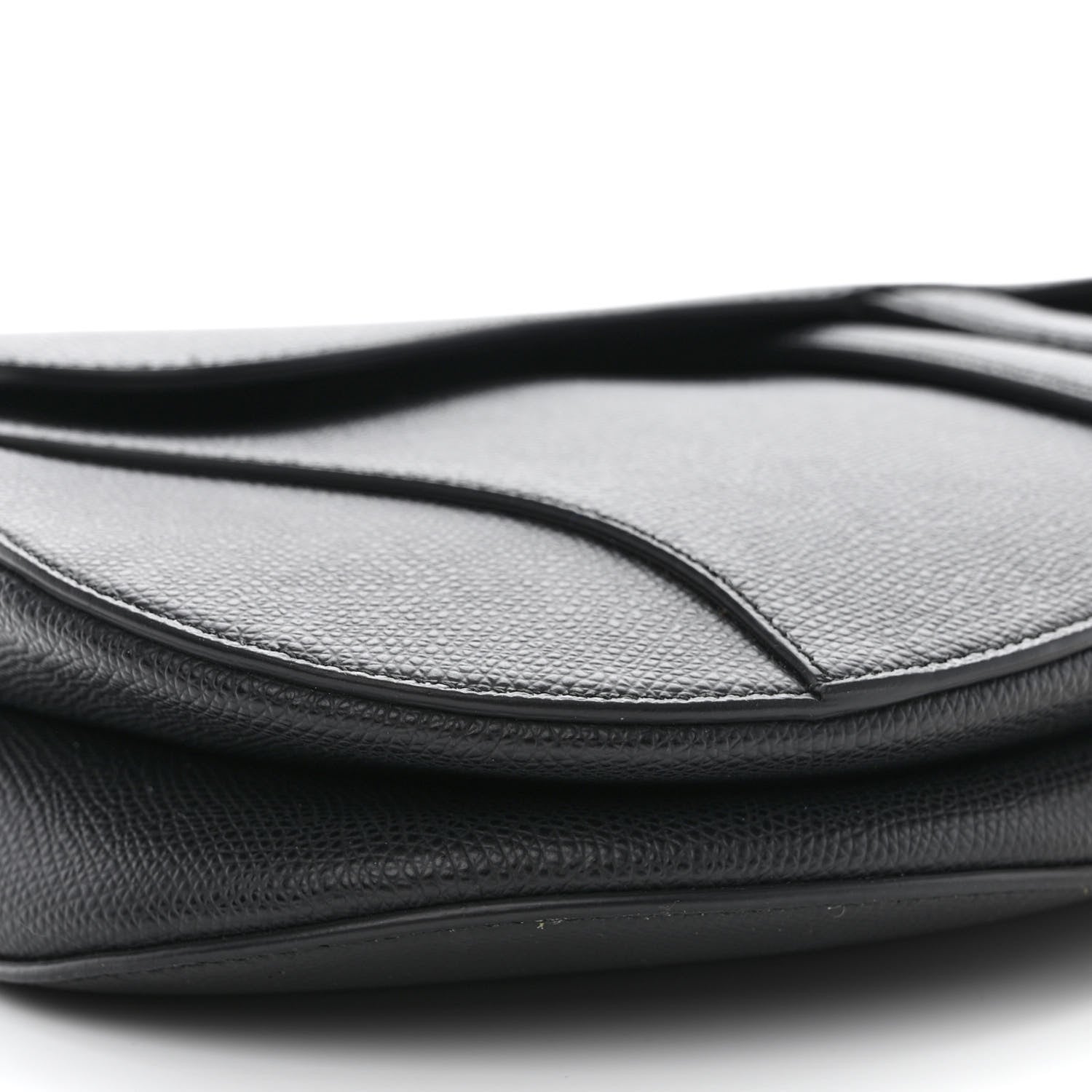 Christian Dior Grained Calfskin Saddle Bag Black 9 of 10