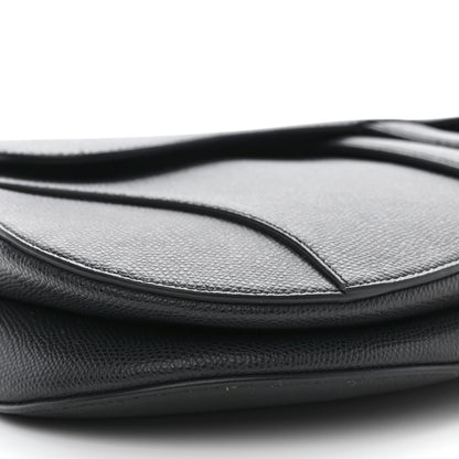 Christian Dior Grained Calfskin Saddle Bag Black 9 of 10