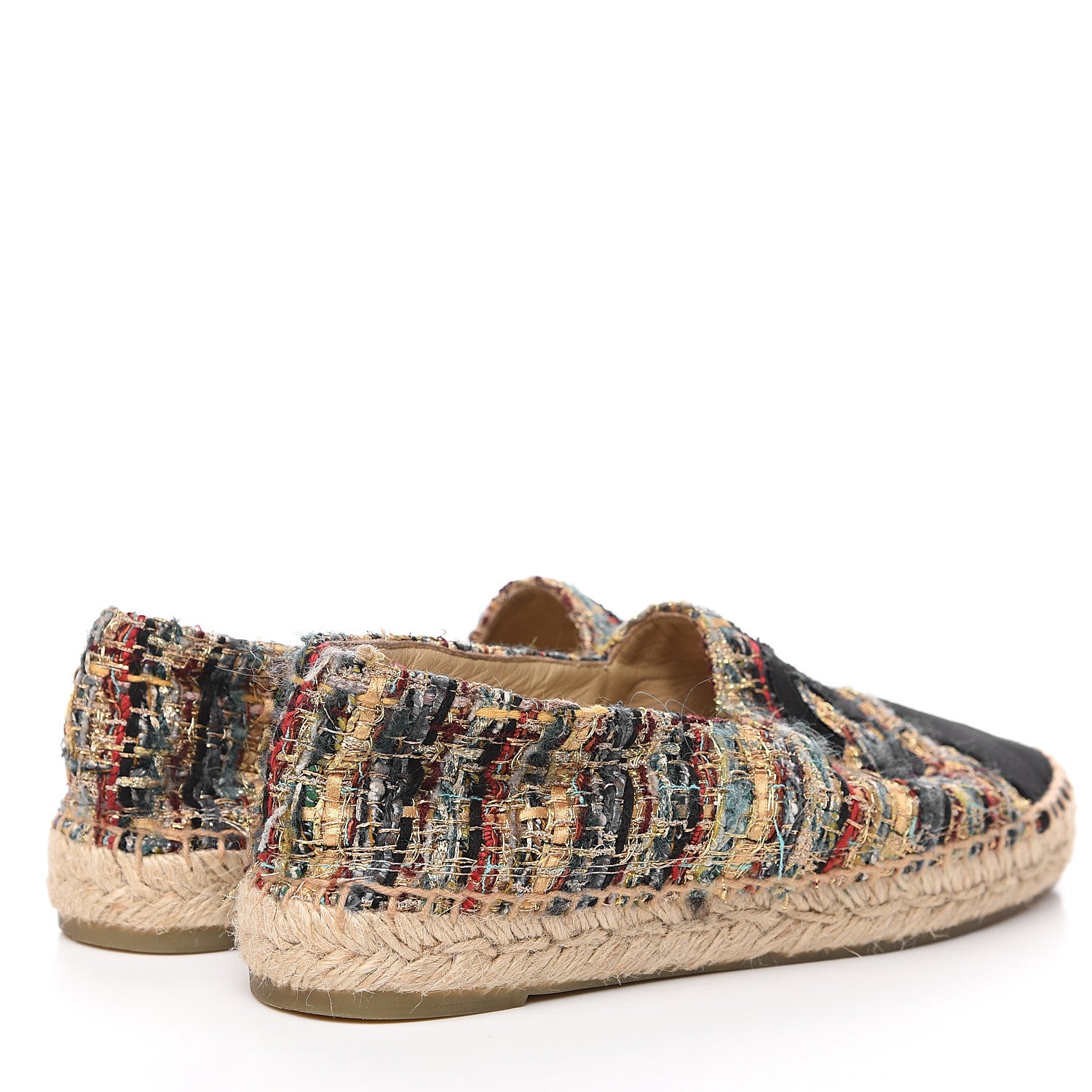 Chanel Tweed Grosgrain CC Espadrilles 37 Multicolor 4 of 12
