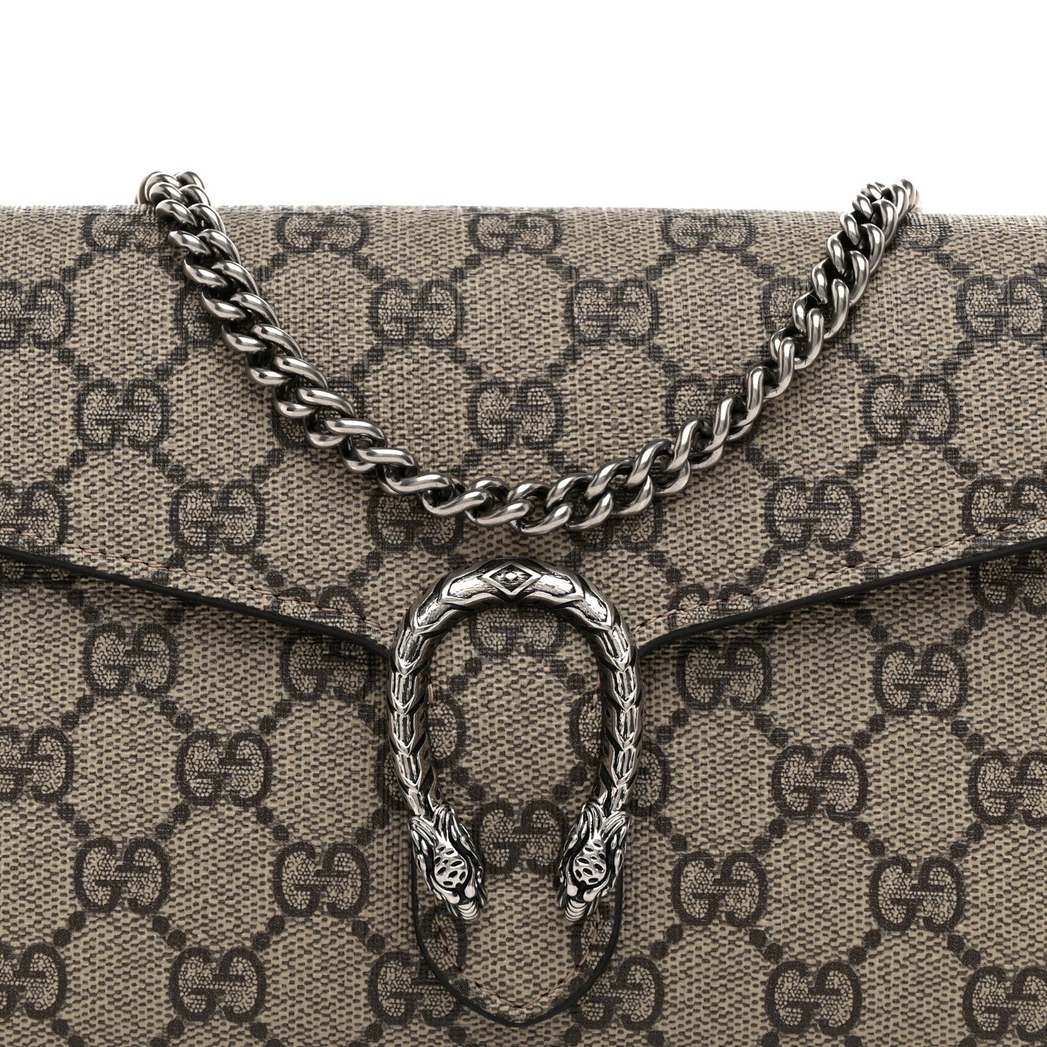 Gucci GG Supreme Monogram Mini Dionysus Chain Wallet Beige Taupe 8 of 10