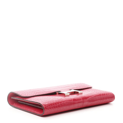 Hermes Matte Alligator Constance Long Wallet Rose Extreme 4 of 7