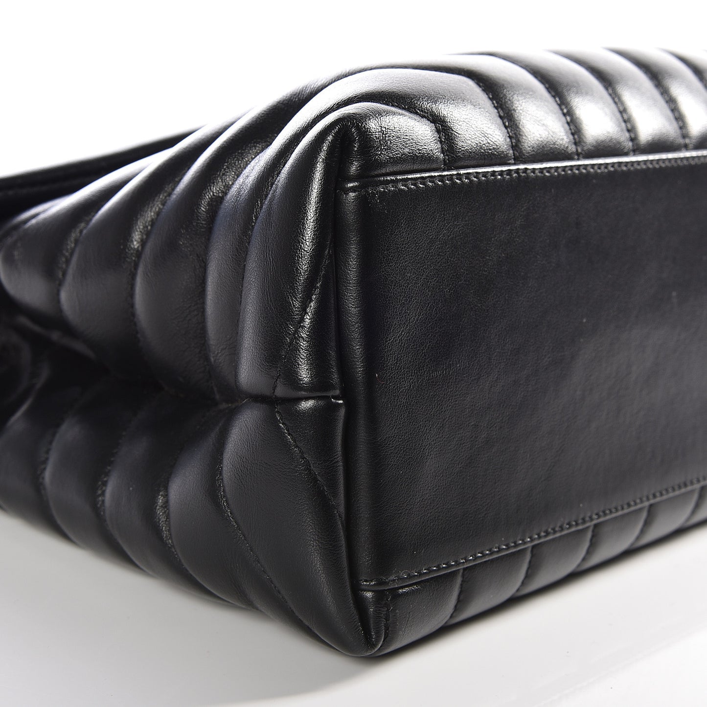Calfskin Y Quilted Monogram Medium Loulou Chain Satchel Black