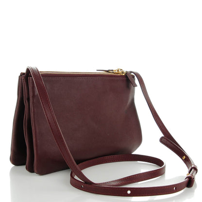 Celine Smooth Lambskin Small Trio Crossbody Bag Burgundy 3 of 10