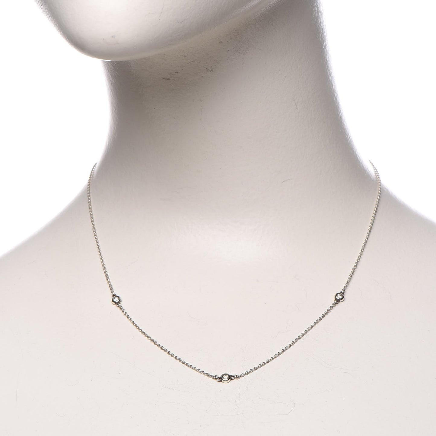 Sterling Silver Diamond .09ctw Elsa Peretti Diamonds by the Yard Three Station Necklace