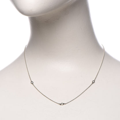 Tiffany Sterling Silver Diamond .09ctw Elsa Peretti Diamonds by the Yard Three Station Necklace 2 of 9