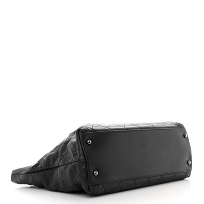 Chanel Calfskin Quilted Large Coco Pleats Tote Black 4 of 14