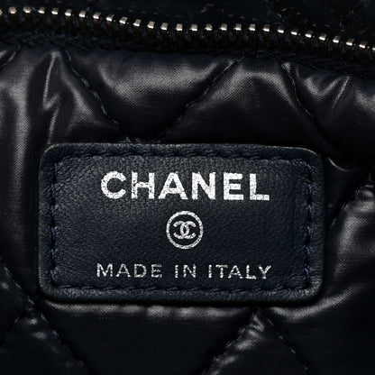 Chanel Patent Calfskin Quilted Beauty CC Clutch Dark Blue 7 of 8