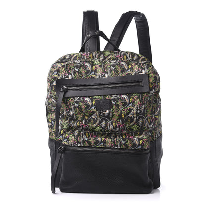 Christian Louboutin Calfskin Canvas Loubi Jungle Print Aliosha Backpack Black 1 of 8