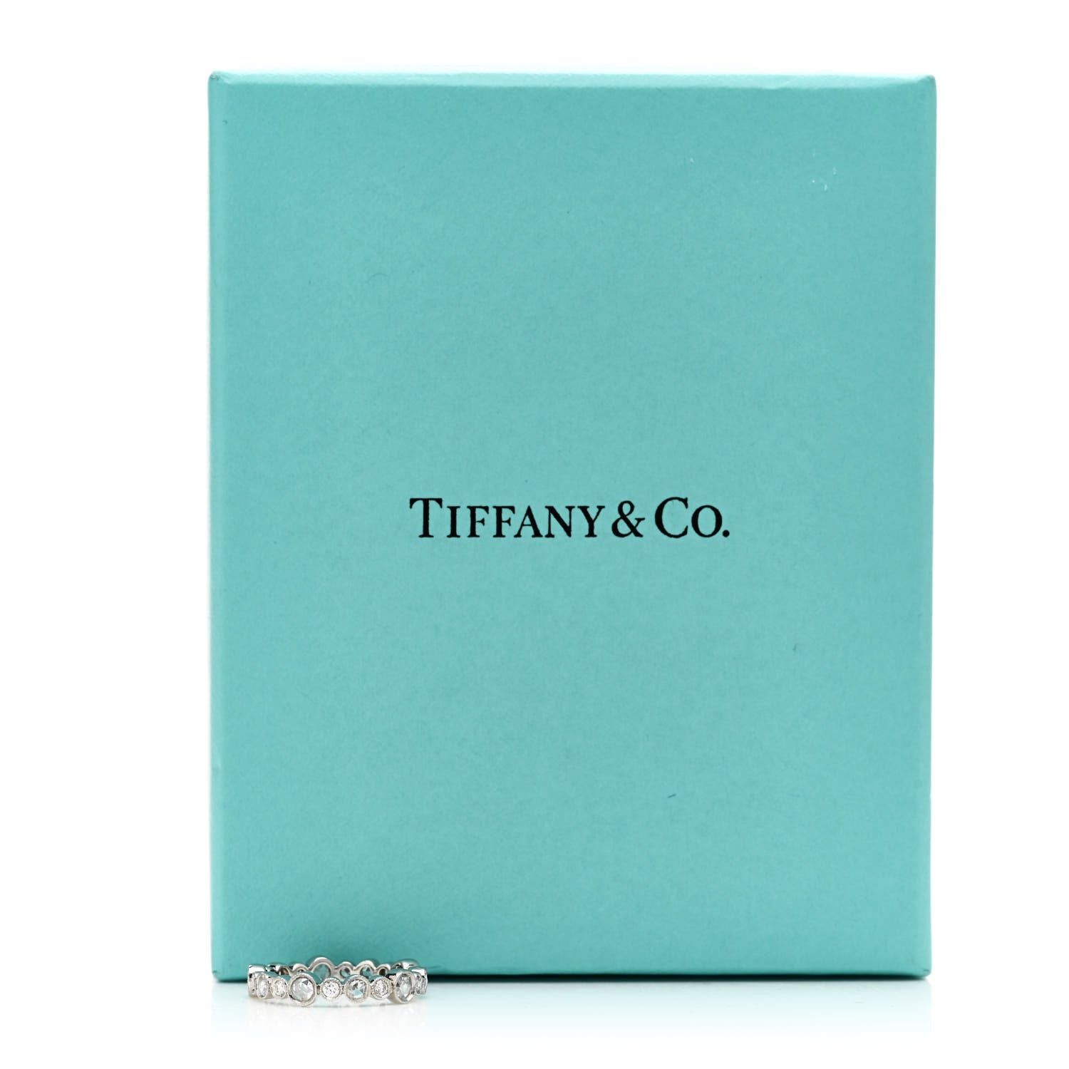 Tiffany Platinum Diamond Narrow Cobblestone Band Ring 47 4 5 of 5