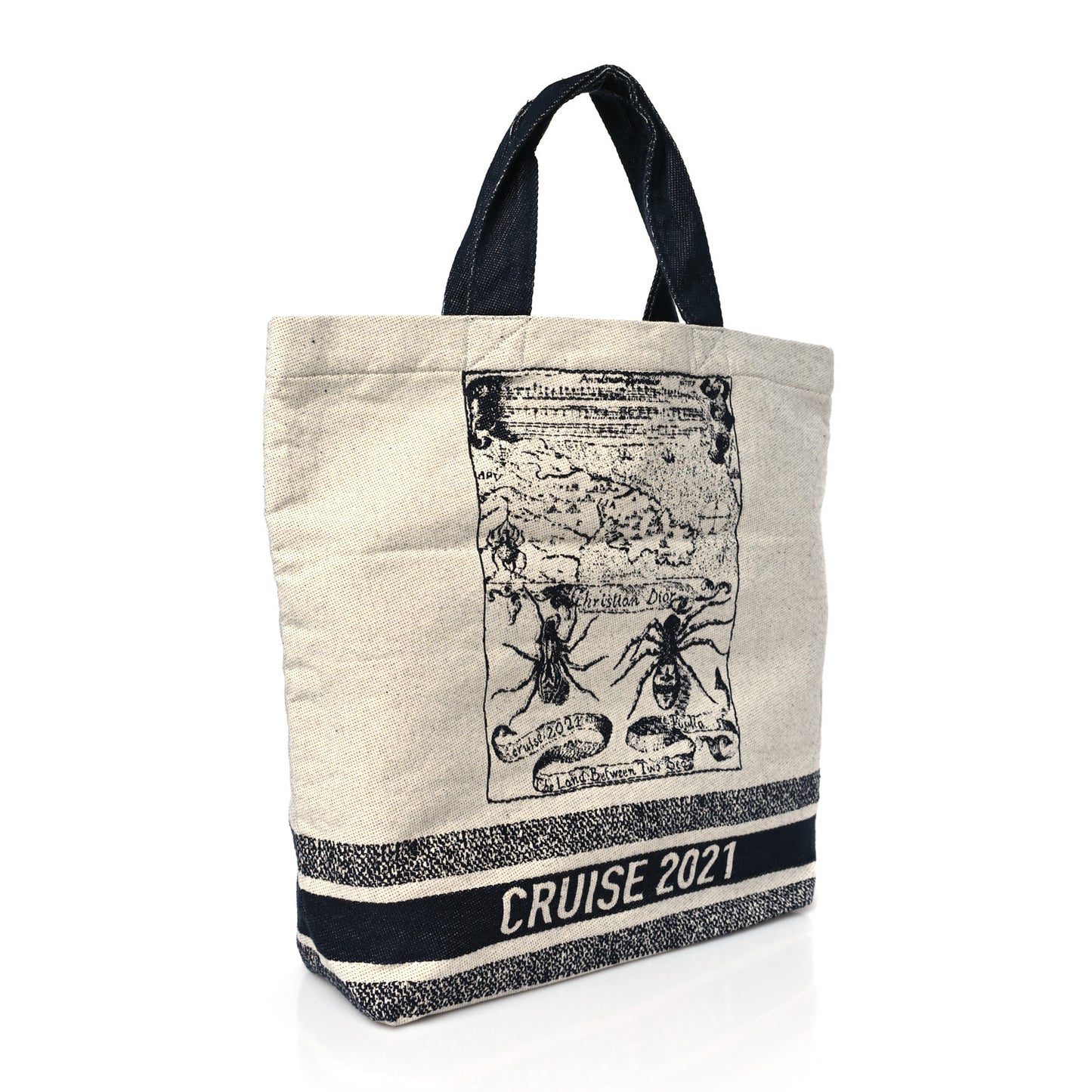 Canvas Print Cruise Tote Ivory Black
