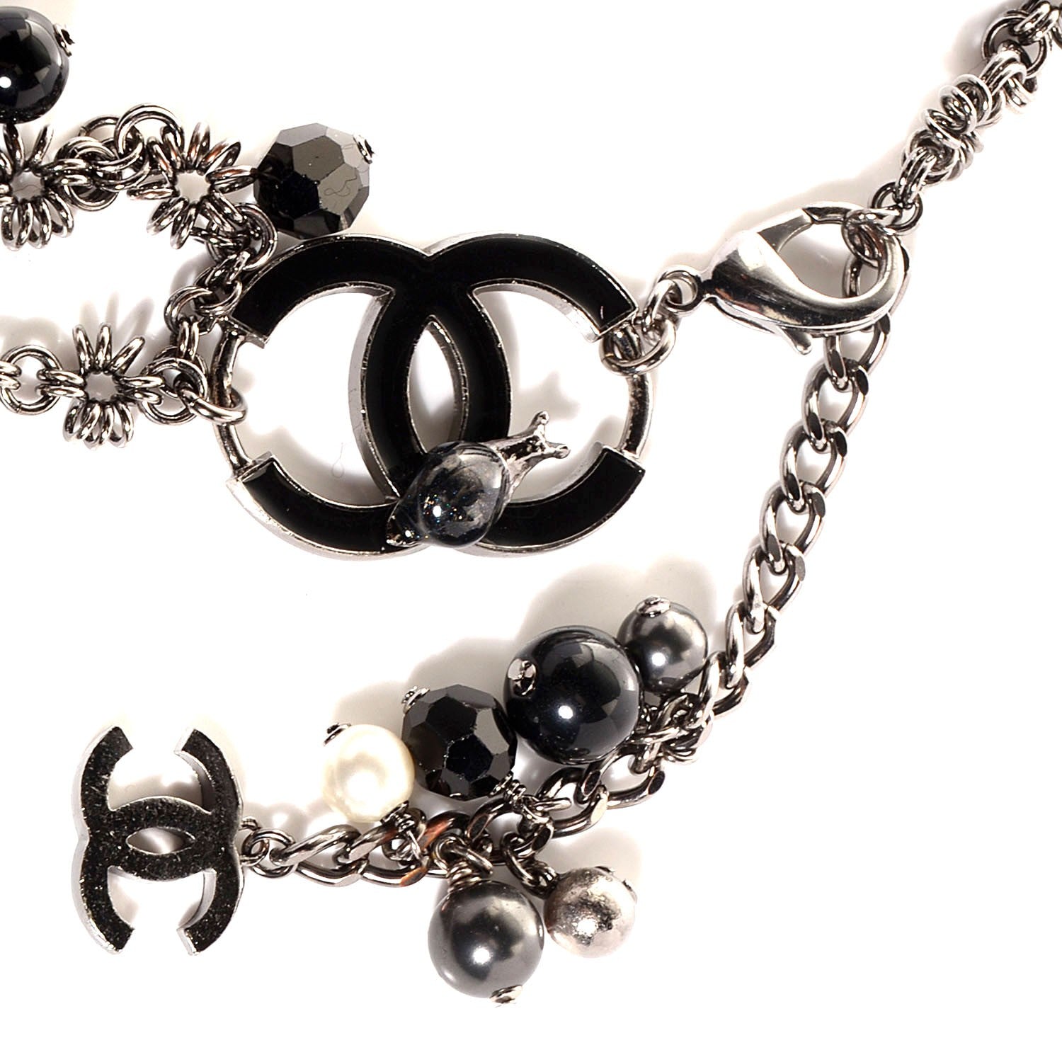 Chanel Pearl Beaded CC Belt Ruthenium Black 4 of 6