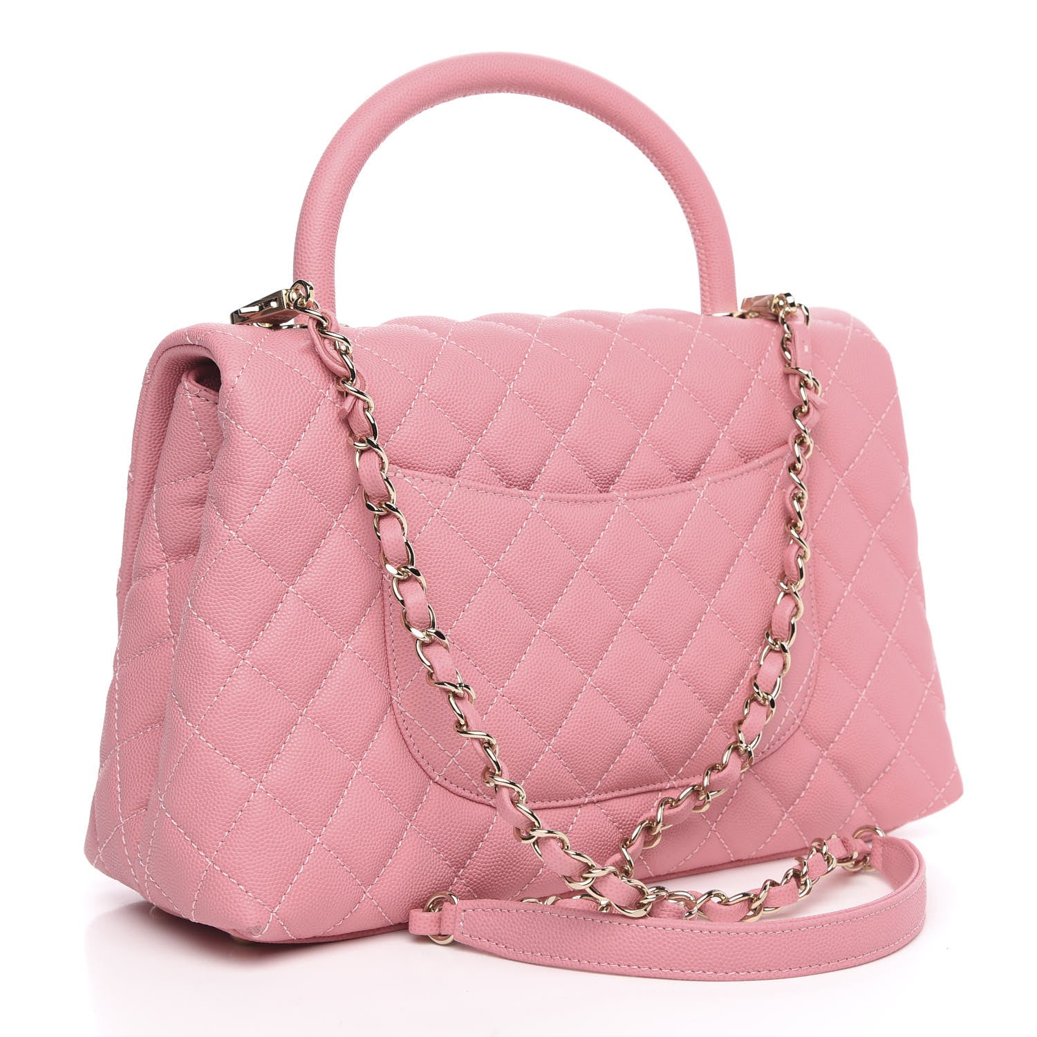 Chanel Caviar Quilted Small Coco Handle Flap Light Pink 3 of 11