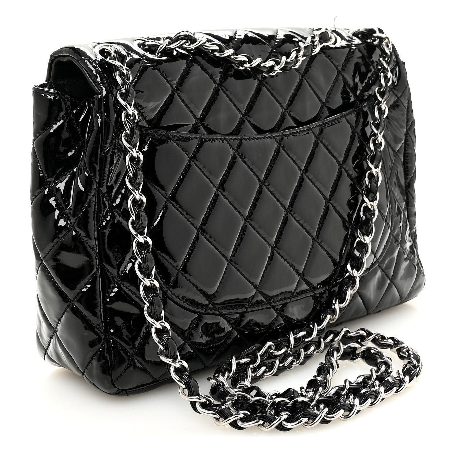 Chanel Patent Quilted Jumbo Single Flap Black 3 of 10