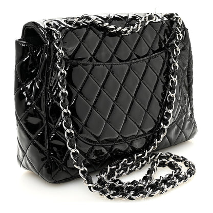 Chanel Patent Quilted Jumbo Single Flap Black 3 of 10