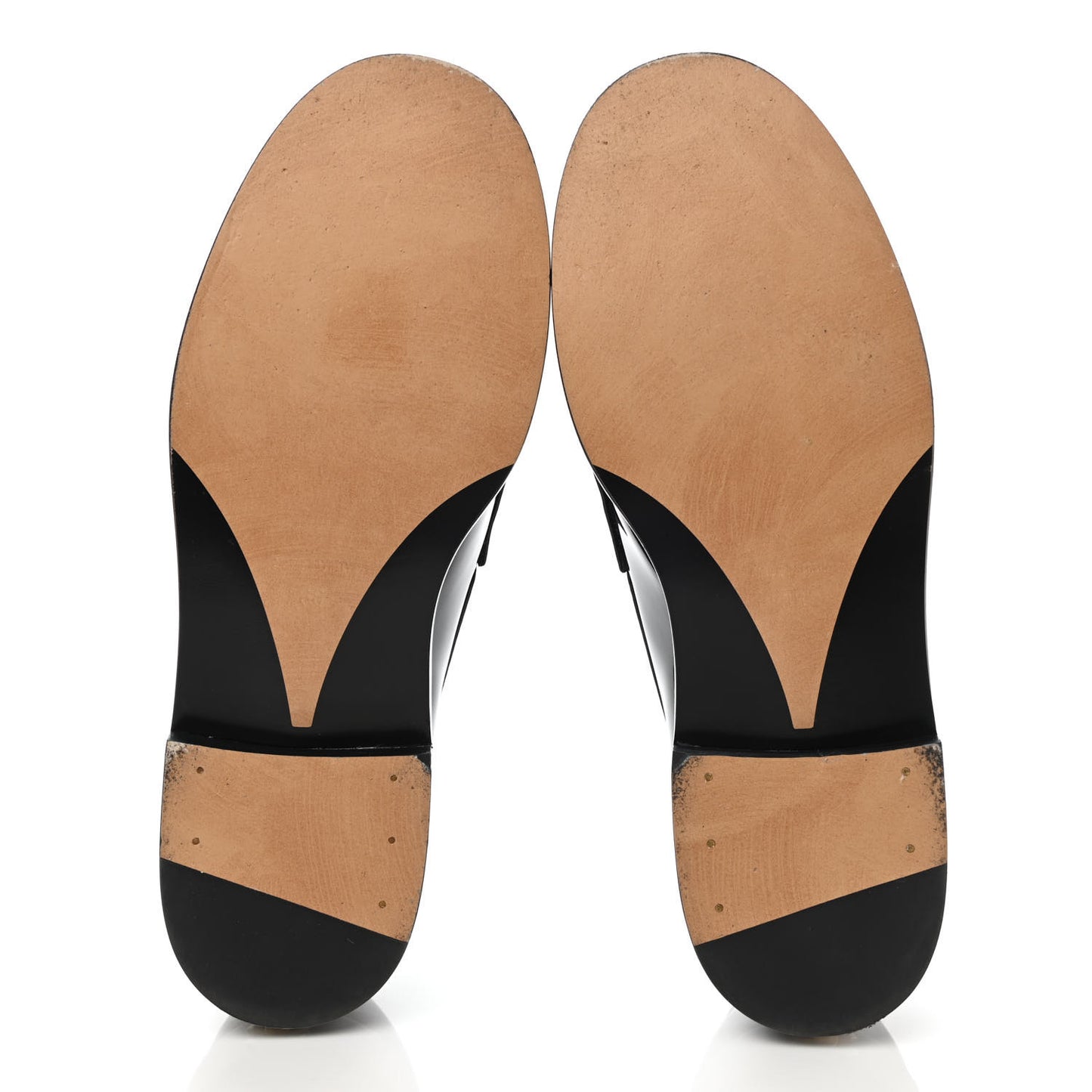 Shiny Calfskin Logo Loafers 38 Black