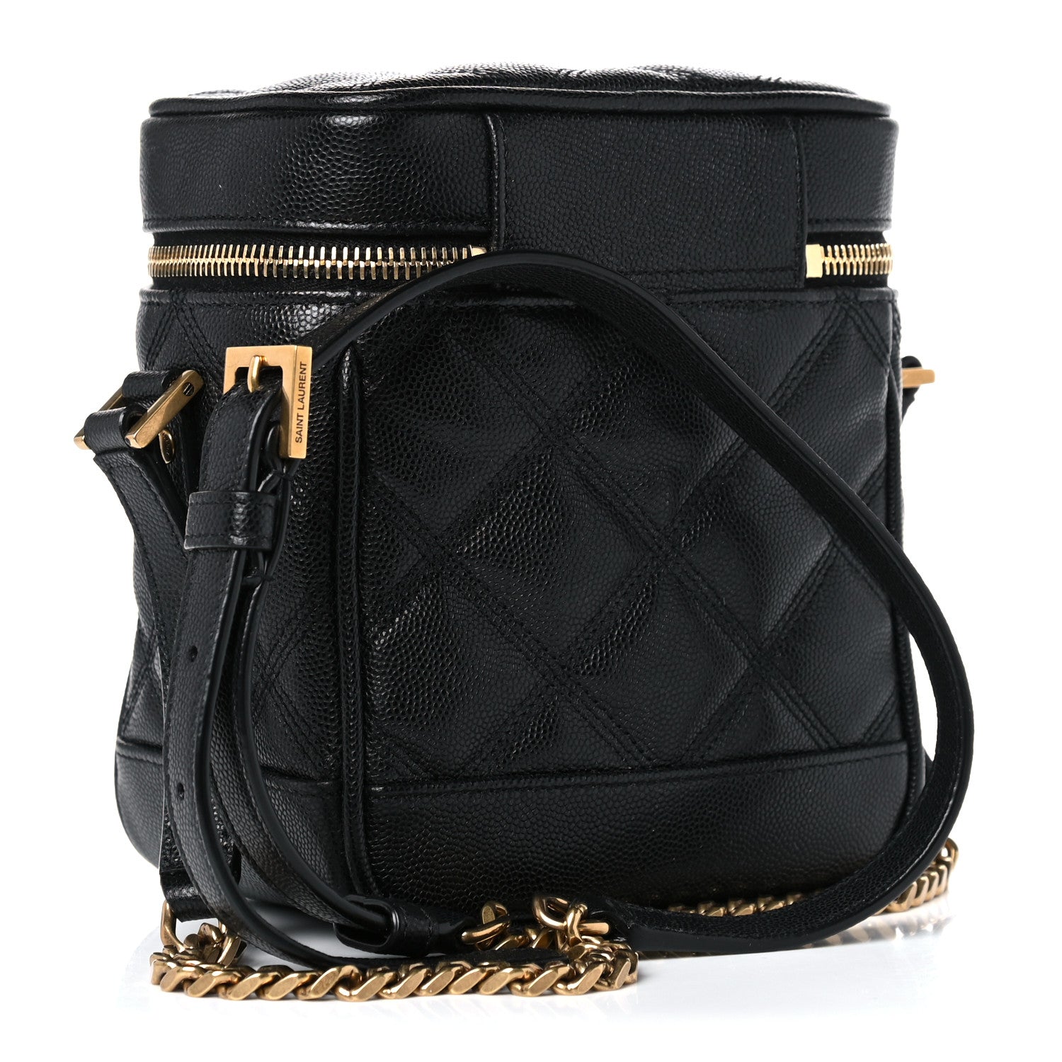 Saint Laurent Grain de Poudre Quilted 80's Vanity Bag Black 3 of 9