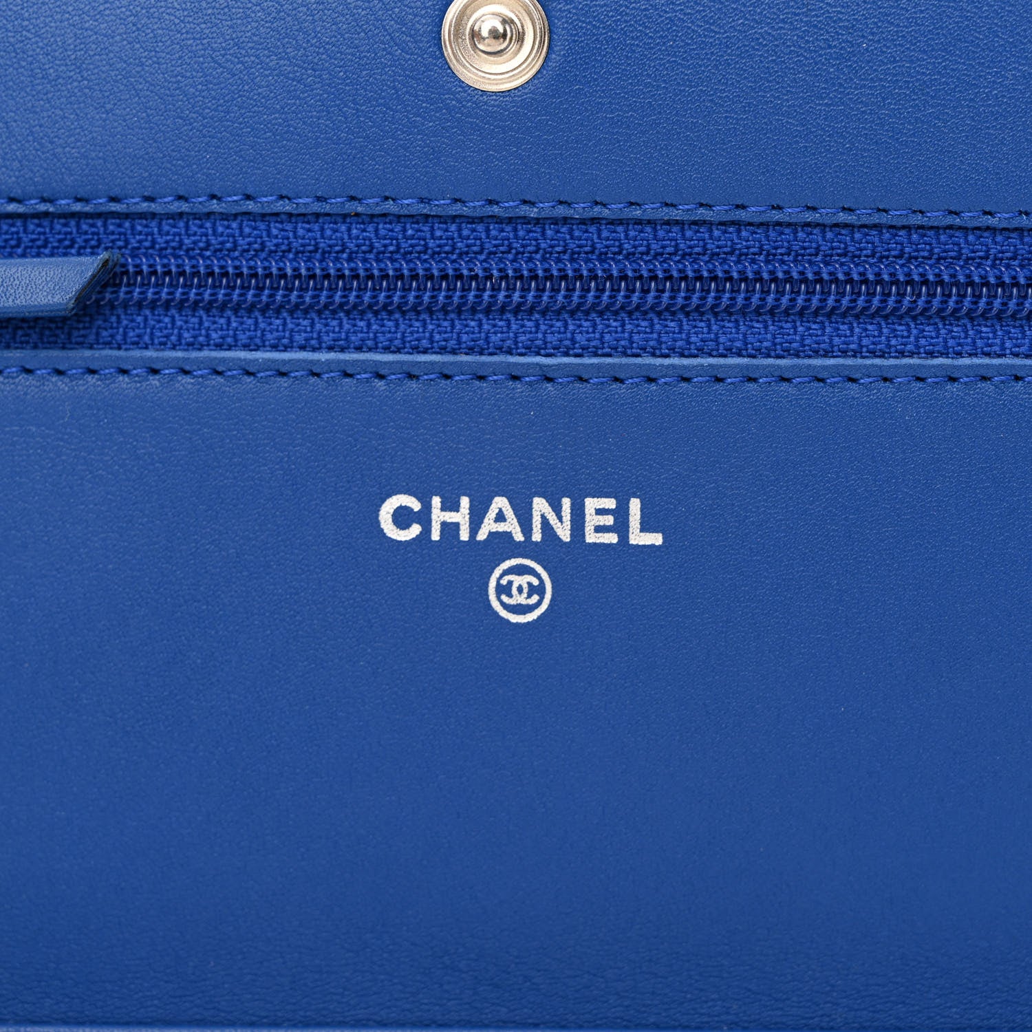 Chanel Patent Quilted Wallet On Chain WOC Dark Blue 6 of 13