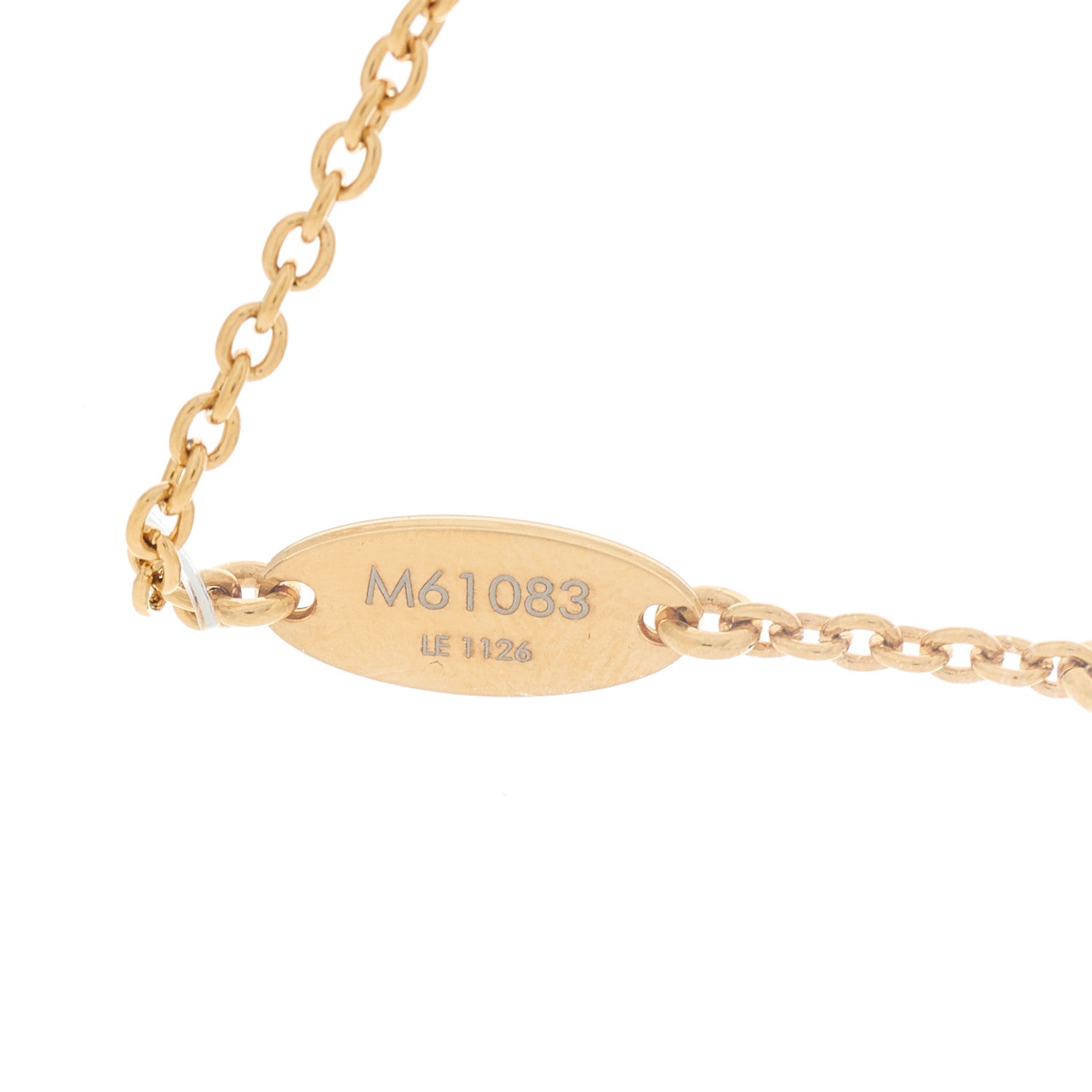 Louis Vuitton Brass Essential V Necklace Gold 4 of 6
