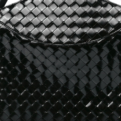 Bottega Veneta Patent Intrecciato Shoulder Bag Black 7 of 10