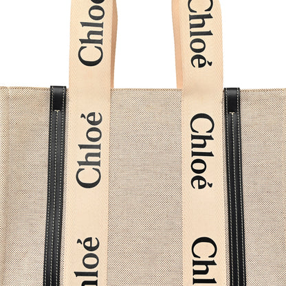 Chloe Cotton Calfskin Medium Woody Ribbon Tote White Blue 8 of 10