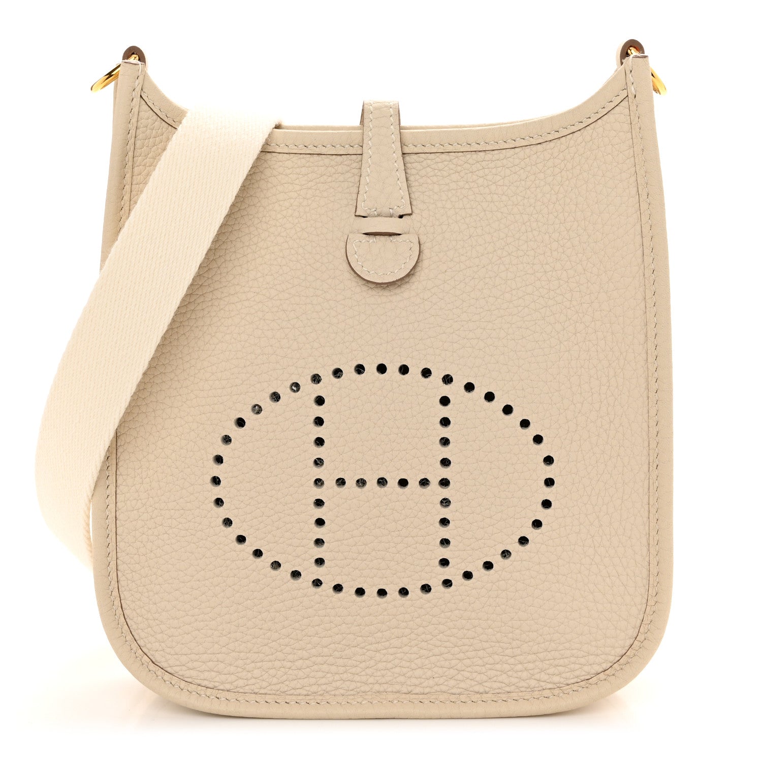 Hermes Taurillon Clemence Evelyne TPM Craie 1 of 10