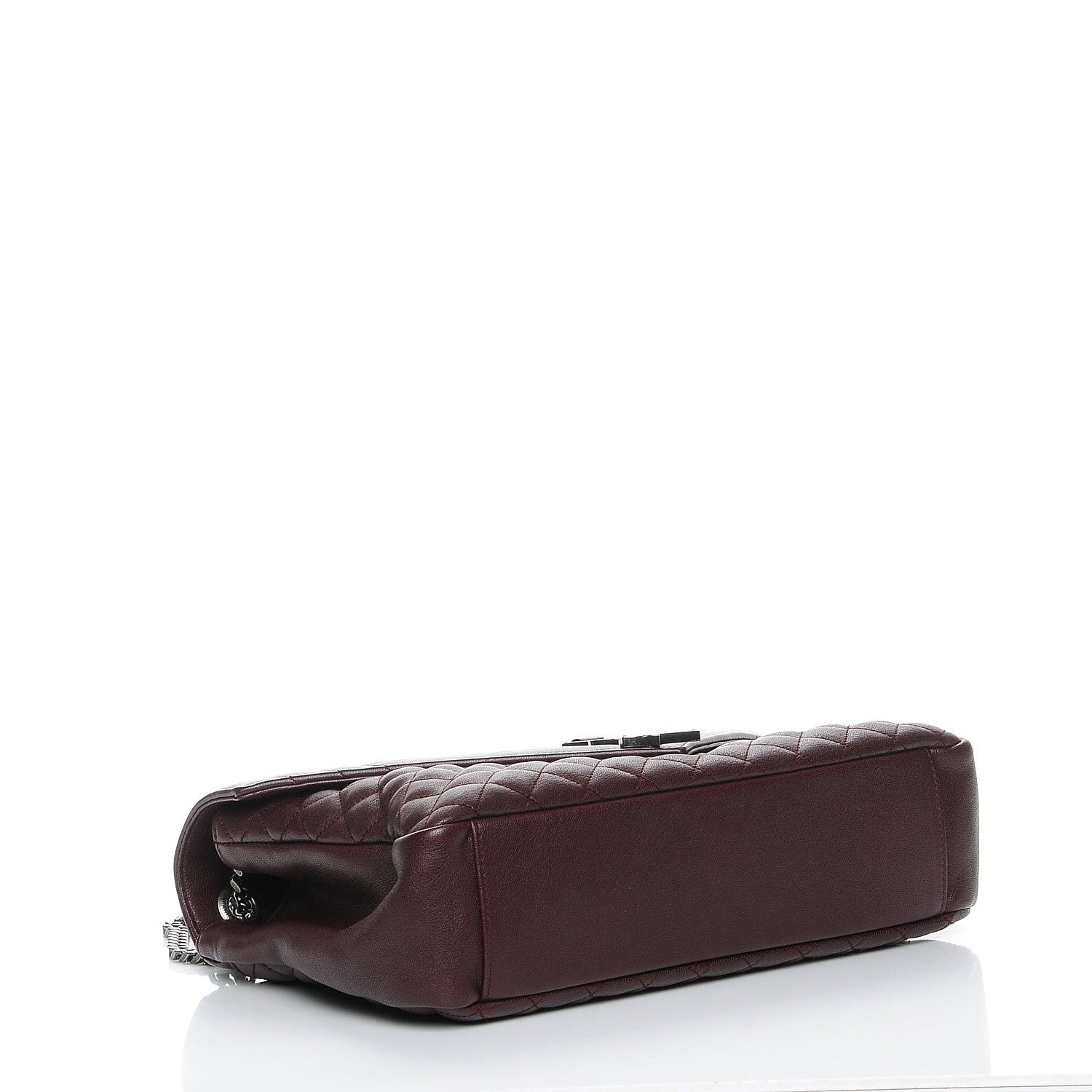 Saint Laurent Calfskin Mixed Matelasse Triquilt Large Monogram Envelope Satchel Bordeaux 4 of 9