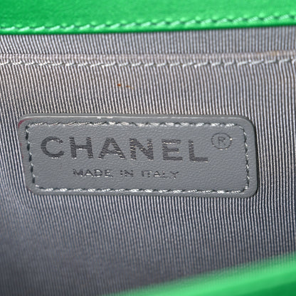 Chanel Metallic Calfskin Quilted Medium Boy Flap Green 6 of 10