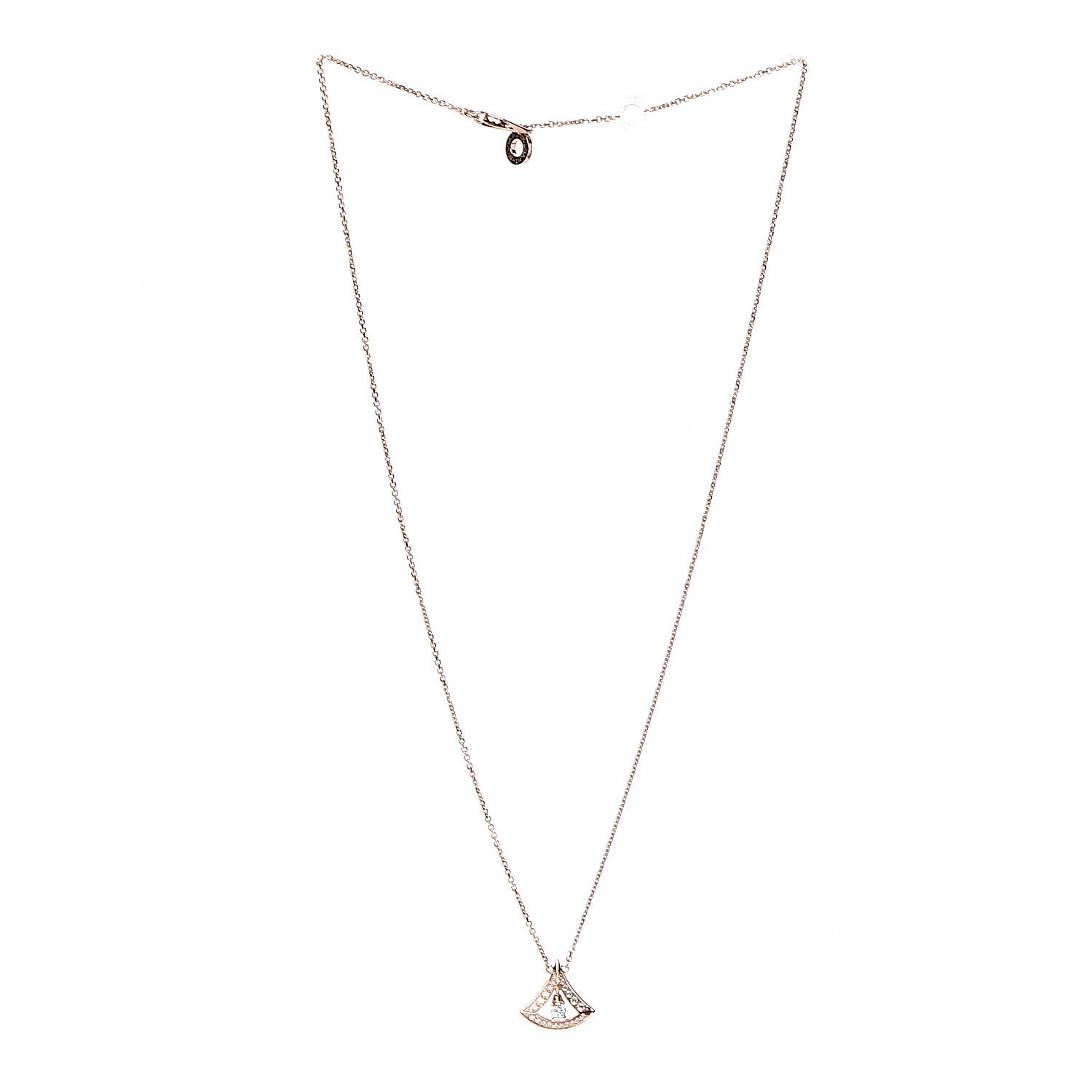 Bulgari 18K Rose Gold Diamond Divas' Dream Openwork Pave Pendant Necklace 3 of 7