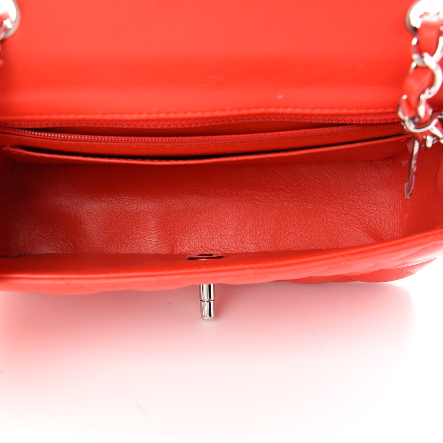 Chanel Lambskin Quilted Mini Rectangular Flap Red 5 of 10