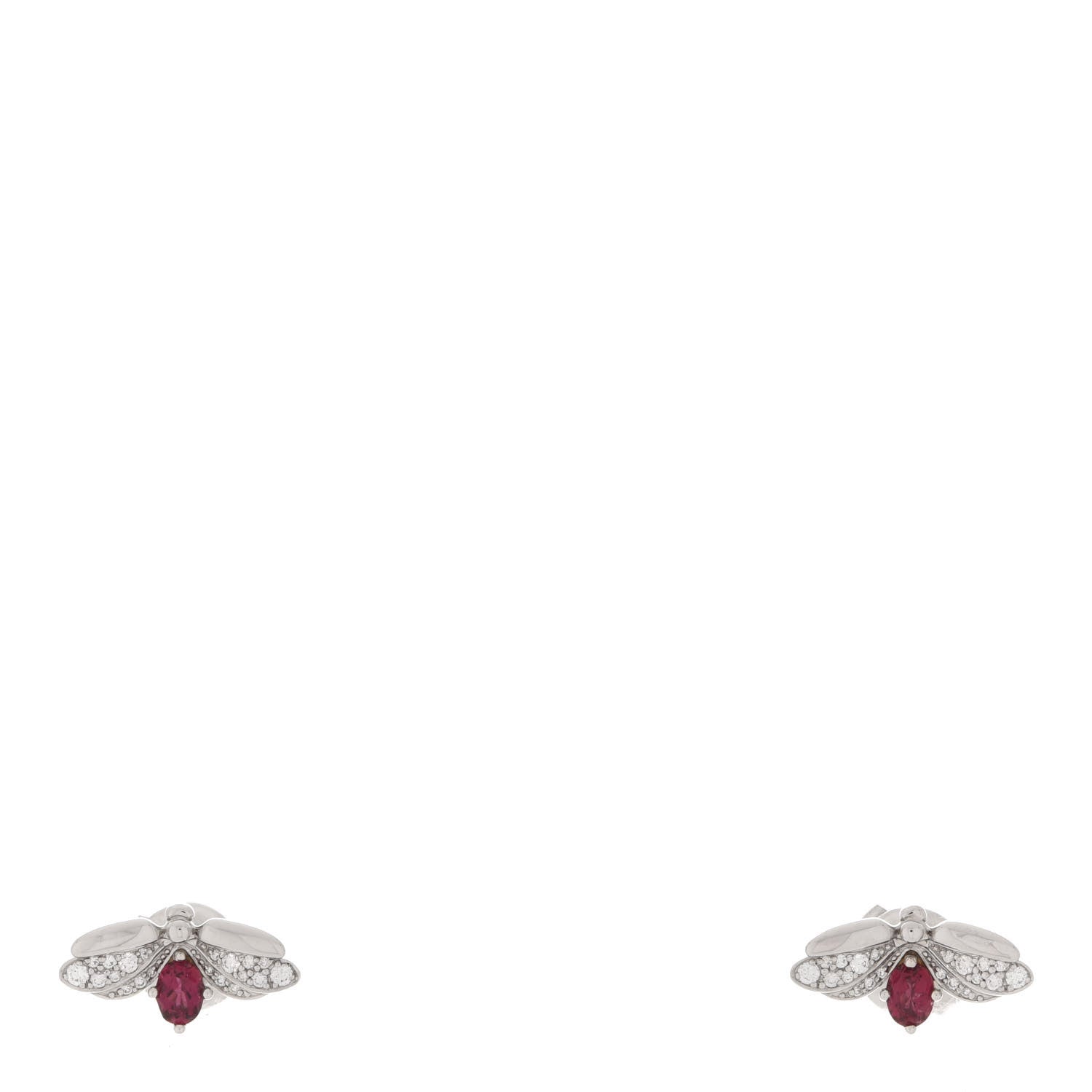 Tiffany Platinum Diamond Rubellite Paper Flowers Firefly Earrings 1 of 5