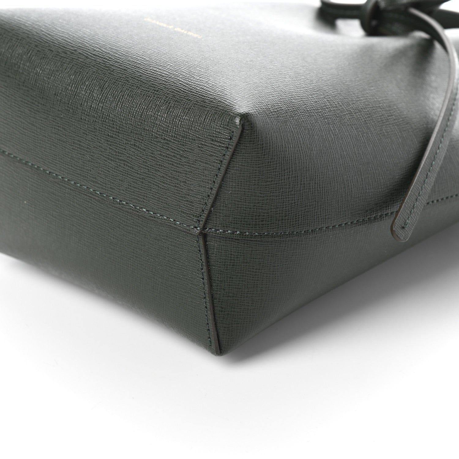 Mansur Gavriel Saffiano Mini Mini Bucket Bag Dark Green 9 of 9