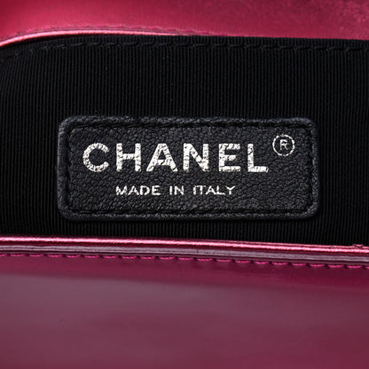 Chanel Metallic Patent Calfskin Quilted Medium Boy Flap Pink 6 of 10
