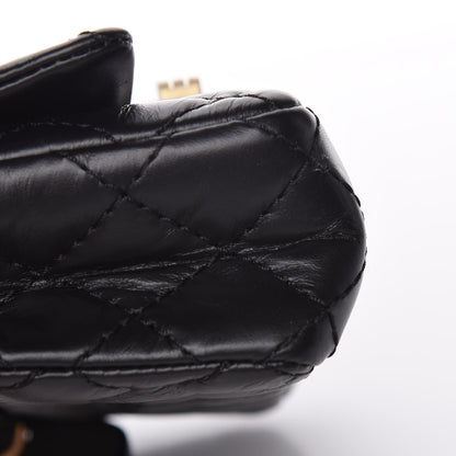 Chanel Aged Calfskin Quilted 2.55 Reissue Flap Belt Bag Clutch Black 10 of 11