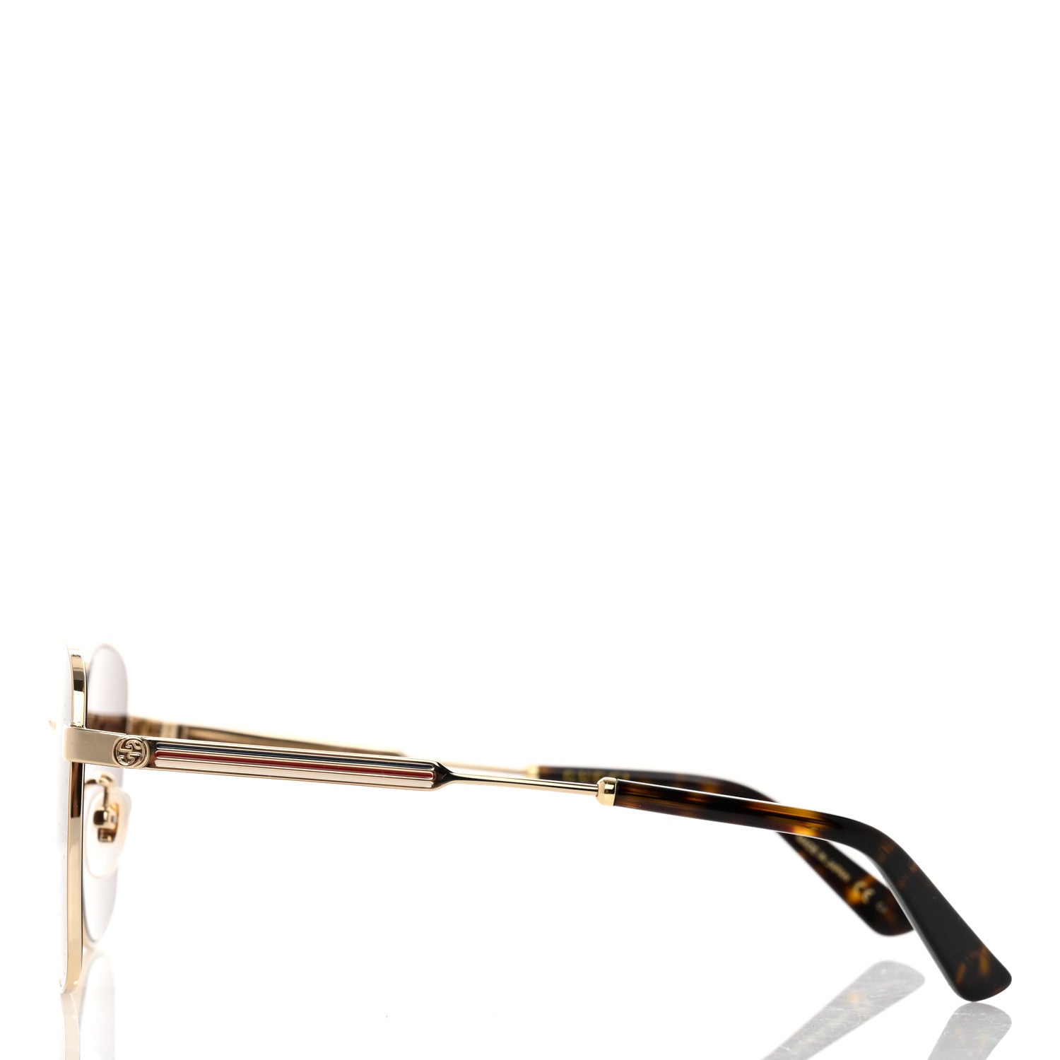 Gucci Web Rectangular Frame Interlocking G Sunglasses GG0852SK Gold 3 of 8