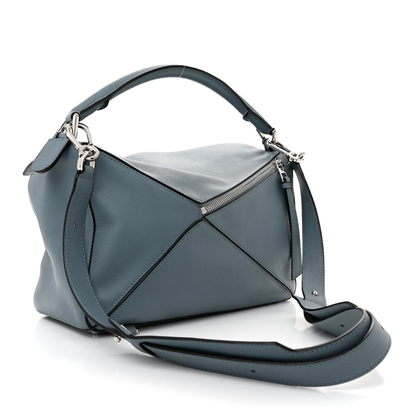 Calfskin Medium Puzzle Bag Stone Blue