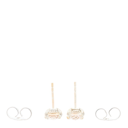 David Yurman 18K Rose Gold Sterling Silver Diamond Morganite 5mm Petite Chatelaine Bezel Earrings 3 of 4