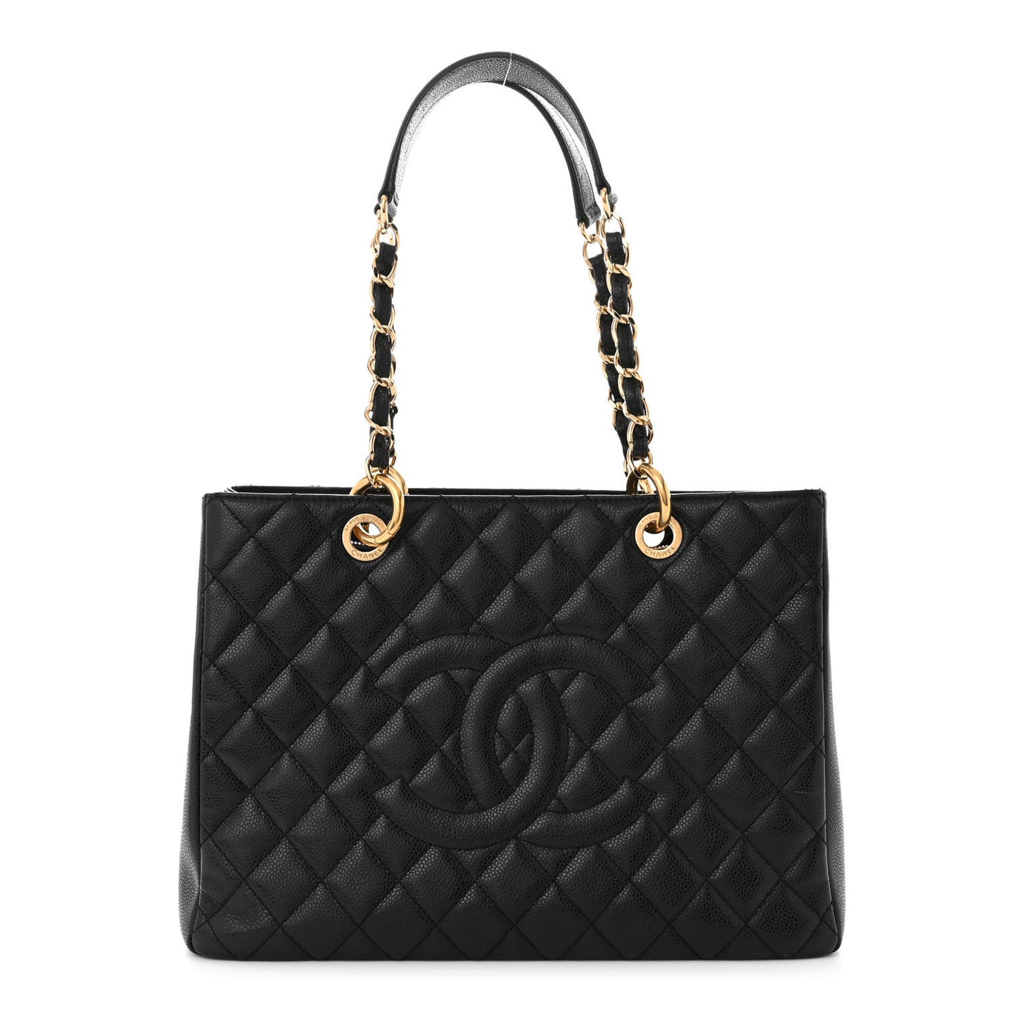 Caviar Quilted Grand Shopping Tote GST Black