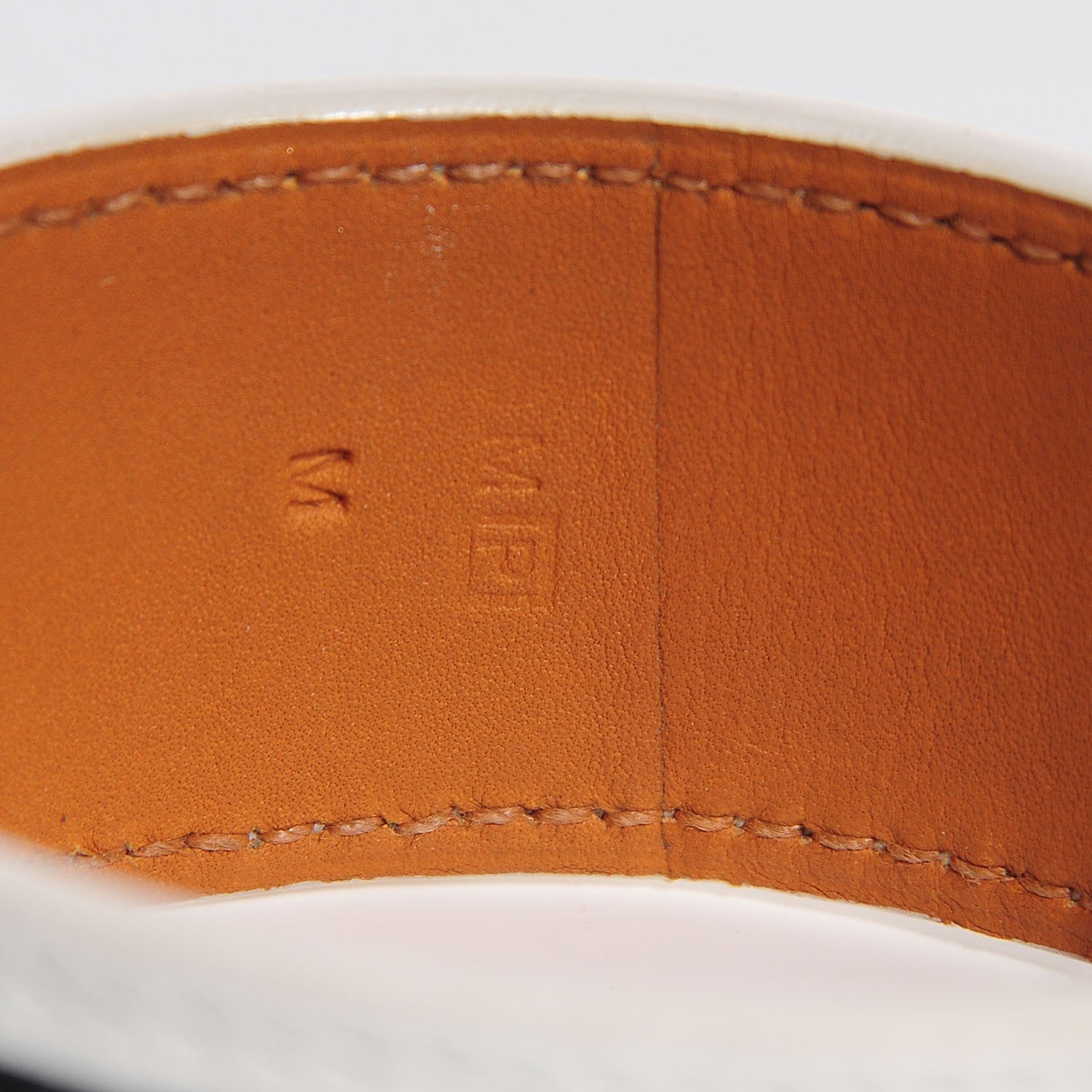 Hermes Lizard Petit H Bracelet M Blanc Noir 5 of 6