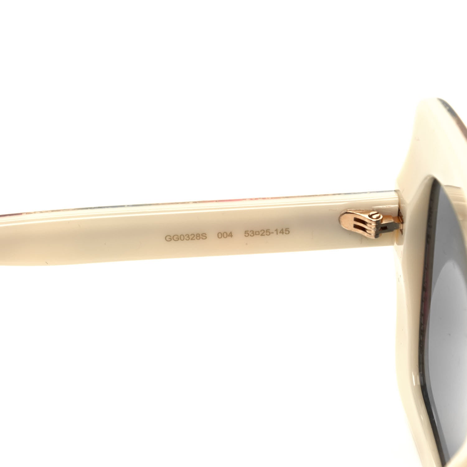 Gucci Square Frame Stripe Glitter GG0328S Sunglasses Ivory Multicolor 5 of 8