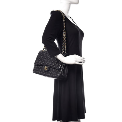 Chanel Lambskin Quilted Jumbo Double Flap Black 2 of 10
