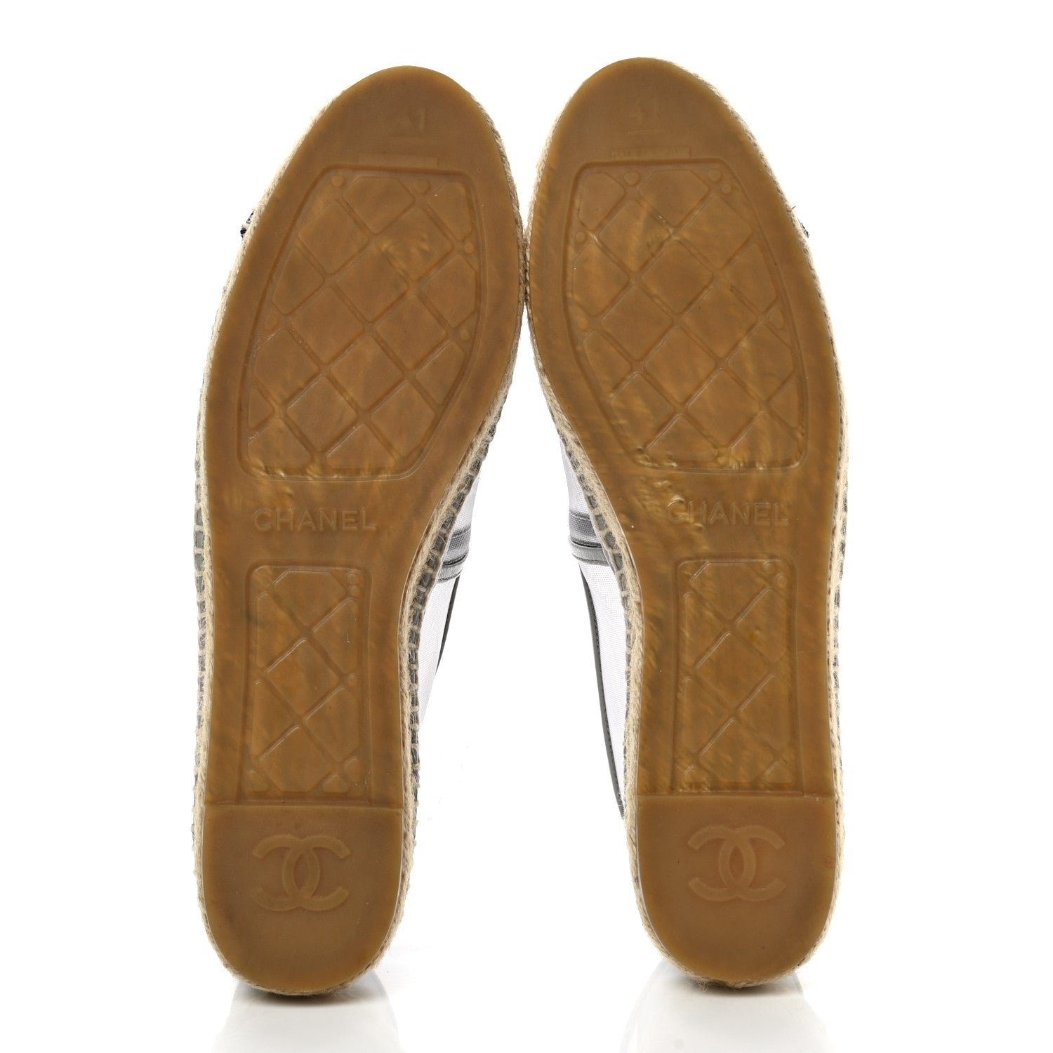 Chanel Mesh Grosgrain CC Espadrilles 41 Grey 5 of 6