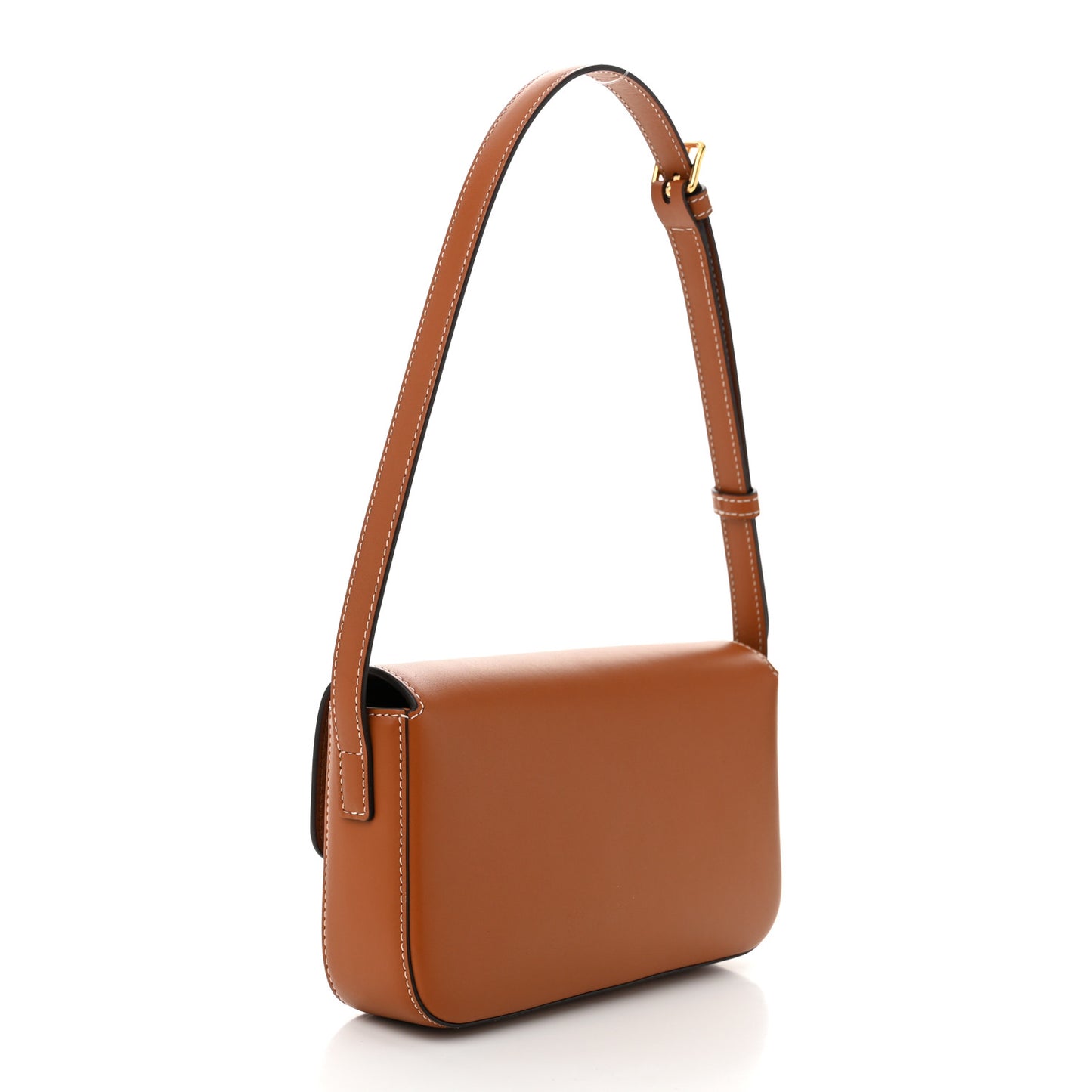 Shiny Calfskin Triomphe Shoulder Bag Tan