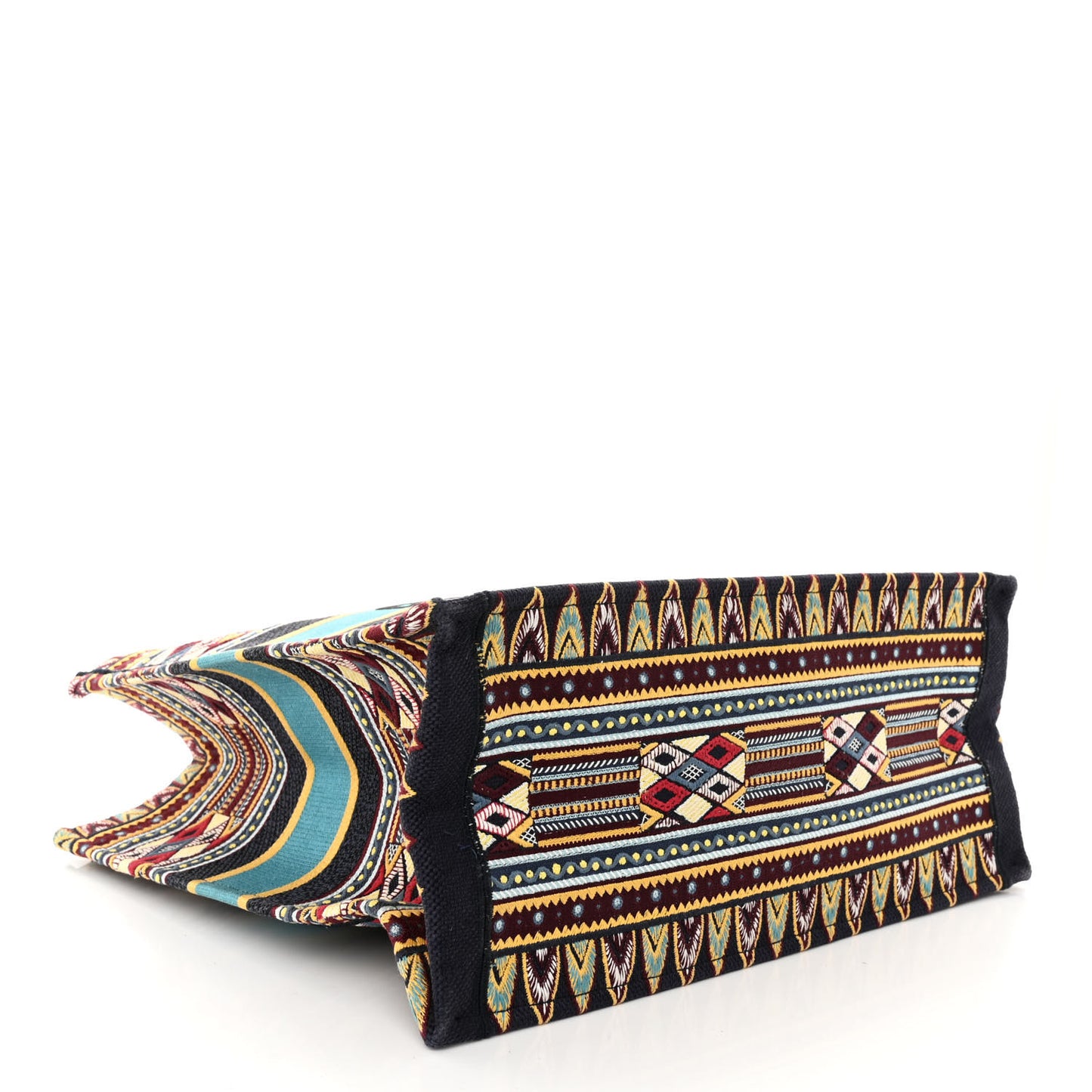 Canvas Embroidered Book Tote Blue Multicolor