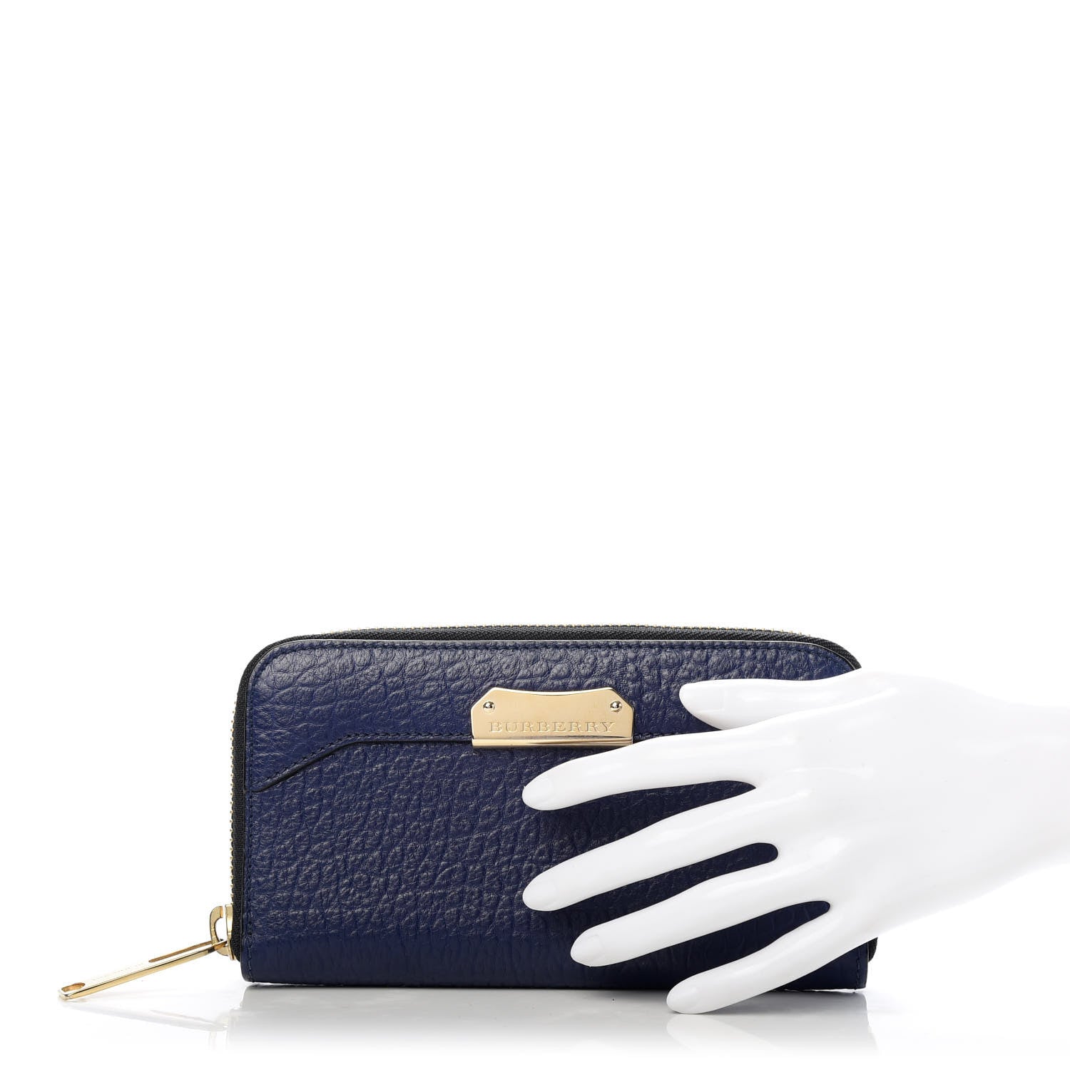 Burberry Heritage Grain Zip Around Wallet Blue 2 of 7