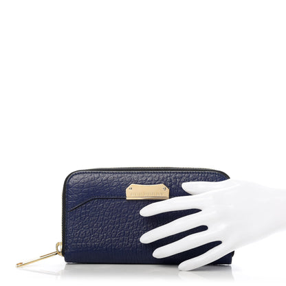 Burberry Heritage Grain Zip Around Wallet Blue 2 of 7