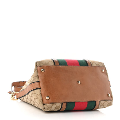 Gucci Monogram Web Rania Top Handle Bag Natural 4 of 12