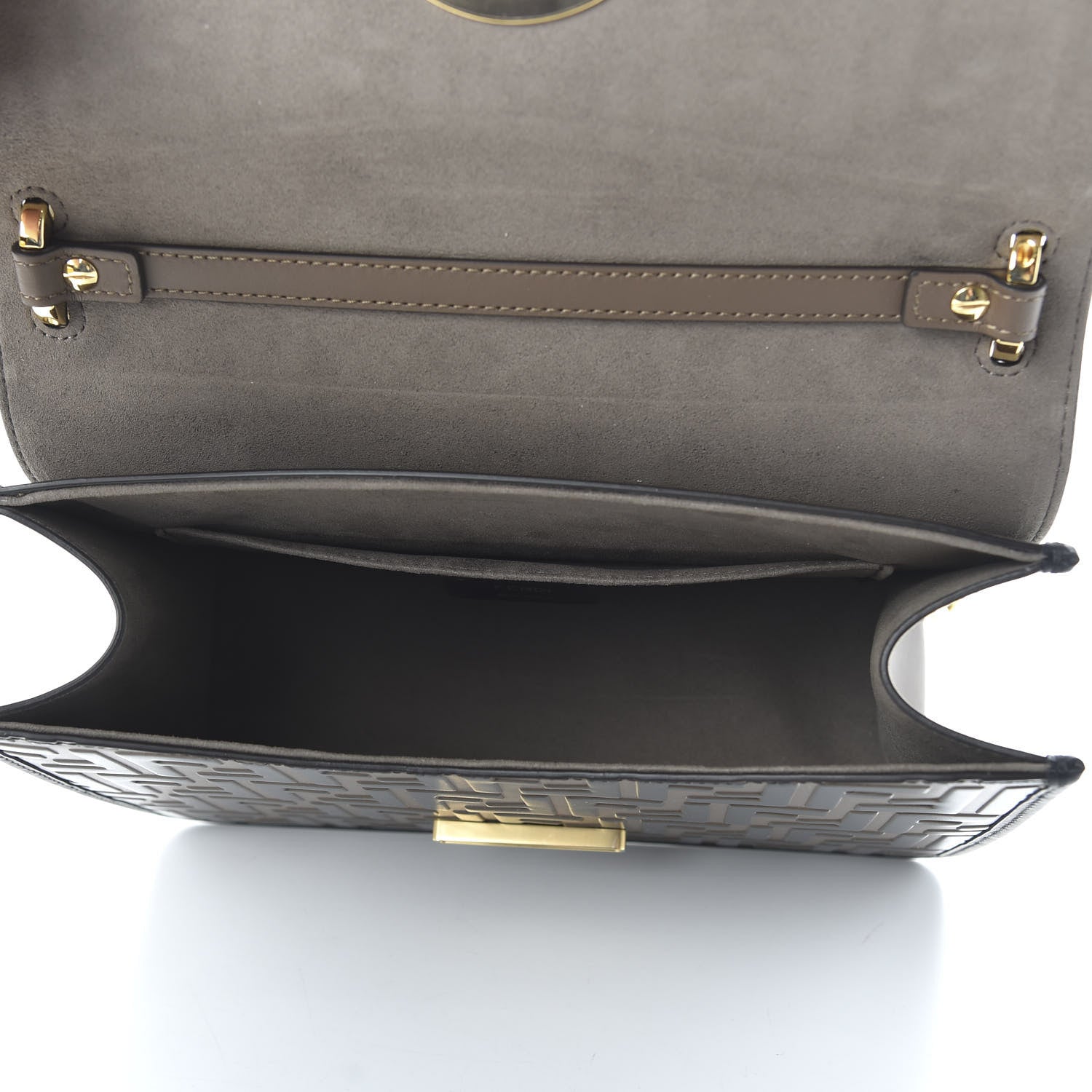 Fendi Vitello Century F is Fendi Bi-Color FF 1974 Embossed Kan I Shoulder Bag Maya Black 6 of 12