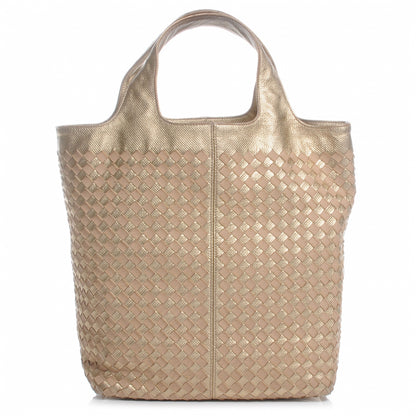 Bottega Veneta Woven Metallic Tote Gold 1 of 8